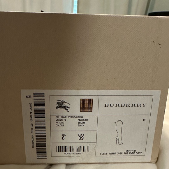 BURBERRY thigh high suede black boots - Picture 4 of 12